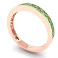 thumbnail image 2 of 0.39 ctw Wedding Band for Women - 14K Rose Gold Simulated Green Diamond Stackable Eternity Ring, 2 of 6