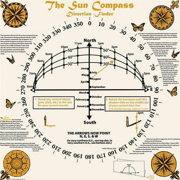 Printed Image Sun Compass Bandanna (2nd)