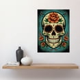thumbnail image 2 of Day of Dead Skull Old School USA Tattoo Ink Body Rockabilly Americana 50s Large Wall Art Poster Print Thick Paper 18X24 Inch, 2 of 3