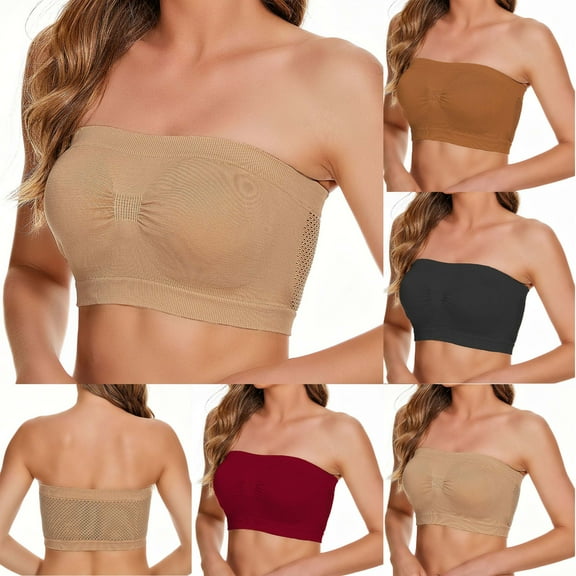 Darzheoy Strapless Bras for Womens Yoga Vest Comfortable Wire Free Bras Build in Bras Vest Underwear Breast Wrapping Everyday Bras 50