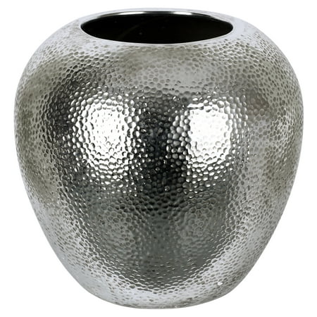 Artmaison Canada Ceramic Vase 12x12x11, Silver Round Vase