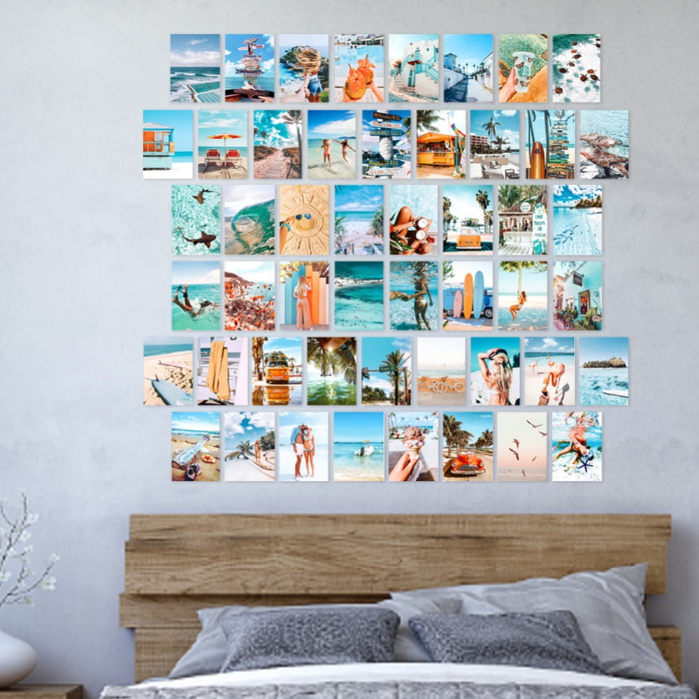Beach Summer Aesthetic Room Decor, Teen Wall Photo Collage Art — Tara