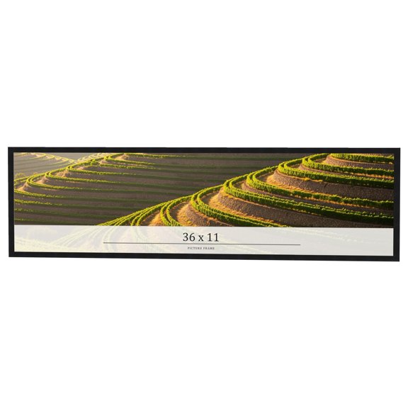 36x11 Frame Black Real Wood Picture Frame Width 0.75 inches | Interior Frame Depth 0.5 inches |