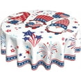 thumbnail image 2 of 4th of July Patriotic Round Tablecloth 60 Inch Waterproof Polyester Cover for Dinner, Kitchen Parties Celebrate Independence Day in Style, 2 of 6