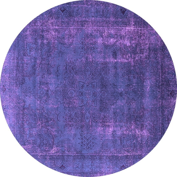Ahgly Company Indoor Round Oriental Purple Industrial Area Rugs, 3' Round