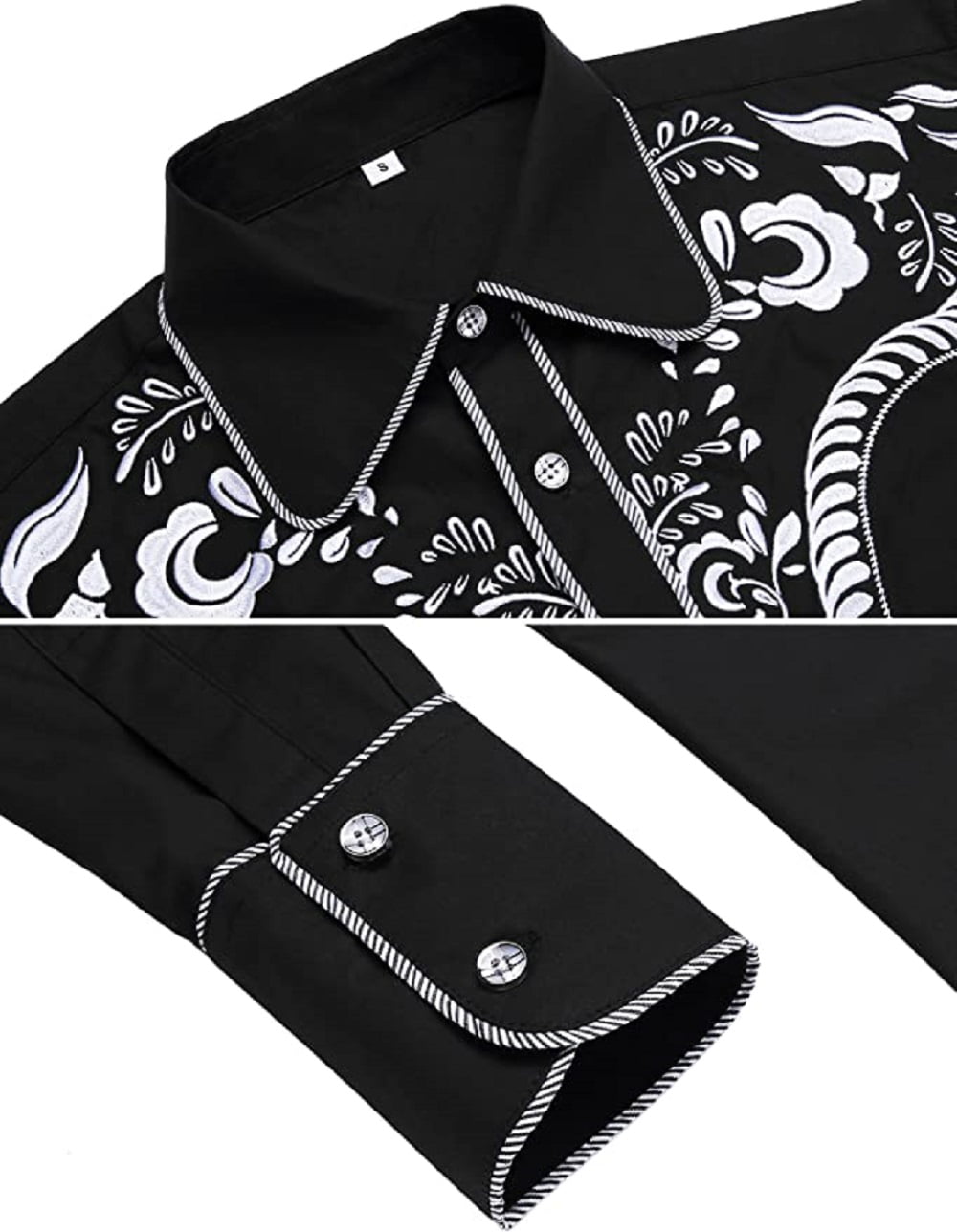  Daupanzees Men's Long Sleeve Embroidered Shirt Slim Fit  Colorblock Cowboy Casual Button Down Shirts(Brown S) : Clothing, Shoes &  Jewelry
