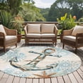 thumbnail image 4 of Round Rugs 8Ft, Blue Anchor Coastal Round Area Rug Washable Indoor Throw Carpet, Nautical Summer Beach Starfish Snowflake Large Non Slip Circle Rug for Kids Room RV Home Decor Aesthetic, 4 of 8