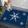 thumbnail image 4 of Christmas Snowflake Washable Small Entryway Area Rugs 2'x3', Blue Winter Classic Texture Low Pile Throw Rug Non-Slip Sturdy Edge Binding Carpet for Front Door Floor Room Entry, 4 of 9