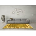 thumbnail image 3 of Ahgly Company Machine Washable Indoor Round Oriental Yellow Traditional Area Rugs, 7' Round, 3 of 4