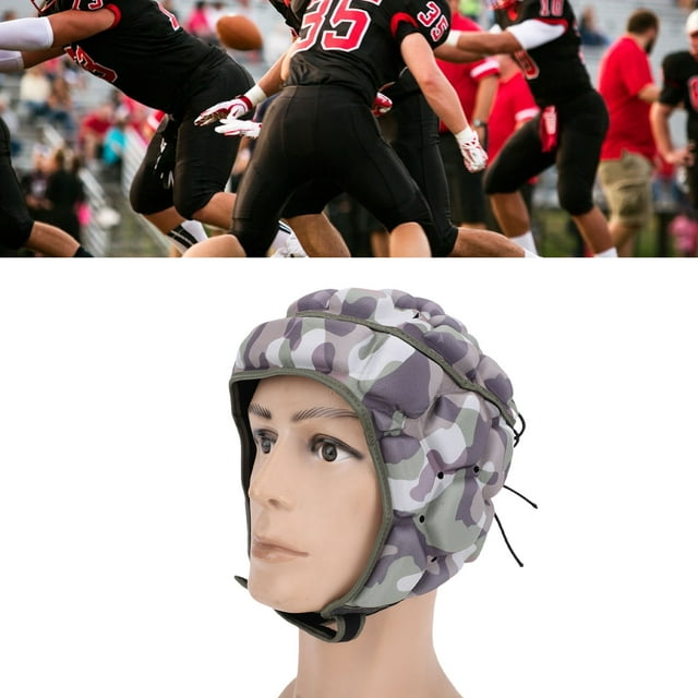 Rugby Headgear, Rugby Helmet Multifunctional Breathable for Football Goalkeeper OD Green,Red