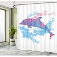 thumbnail image 5 of Ambesonne Animal Shower Curtain, Cartoon Jumping Dolphin, 69"Wx70"L, Blue Purple Pink, 5 of 5