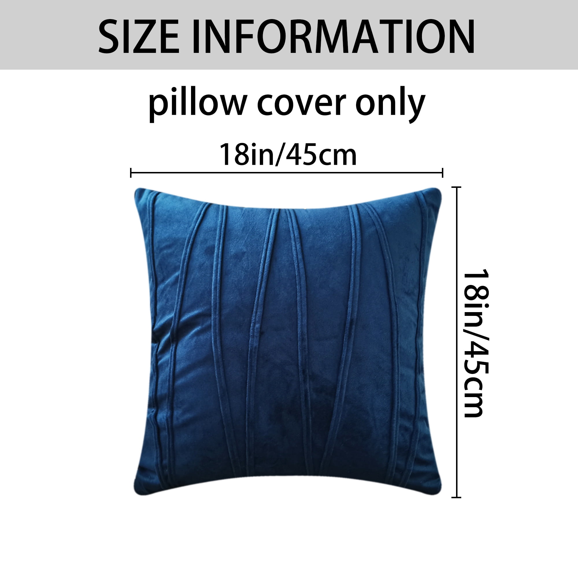 REGALWOVEN Velvet Throw Pillow Covers Set of 2 for Sofa Living Room Decor Navy Blue 18" x 18"
