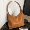 thumbnail image 3 of Bolso de hombro minimalista para mujer bolso diario de cuero PU para axila para damas (marrón), 3 of 9
