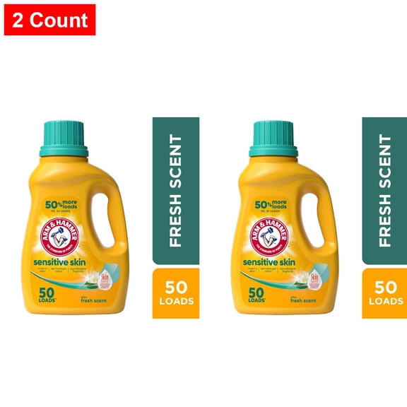 ARM & HAMMER Sensitive Skin Plus Fresh Scent Liquid Laundry Detergent 50 fl oz - 2 count