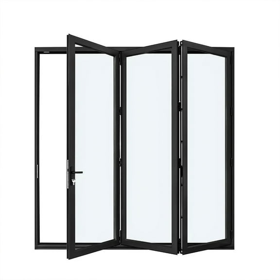 Aluminum Folding Doors 96" x 96" - 3 Panel Indoor Outdoor Patio Screen Door