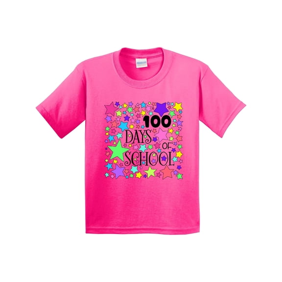 Inktastic 100 Days of School Pastel Stars Youth T-Shirt