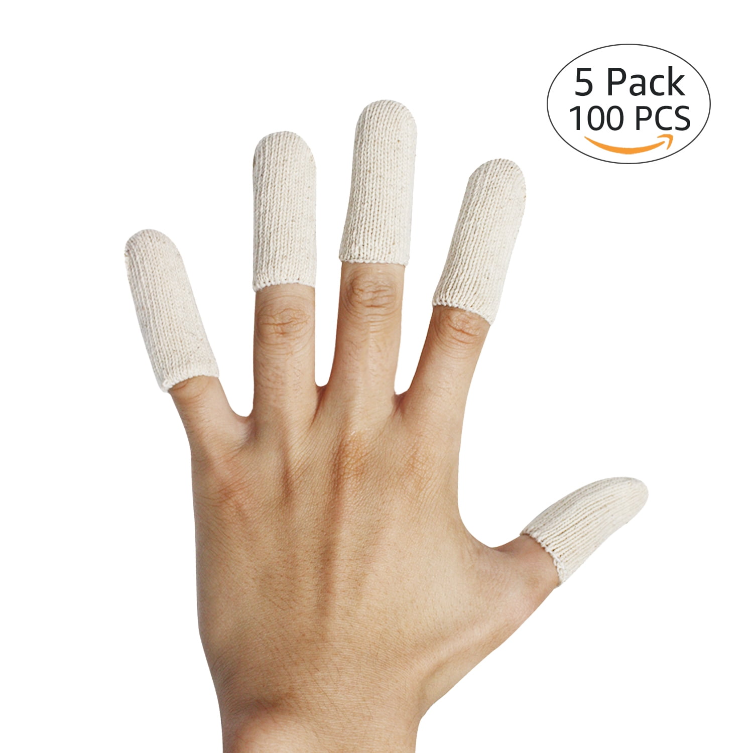 EvridWear Premium Cotton Finger Cots, reusable Toe Thumb Protector (S/M