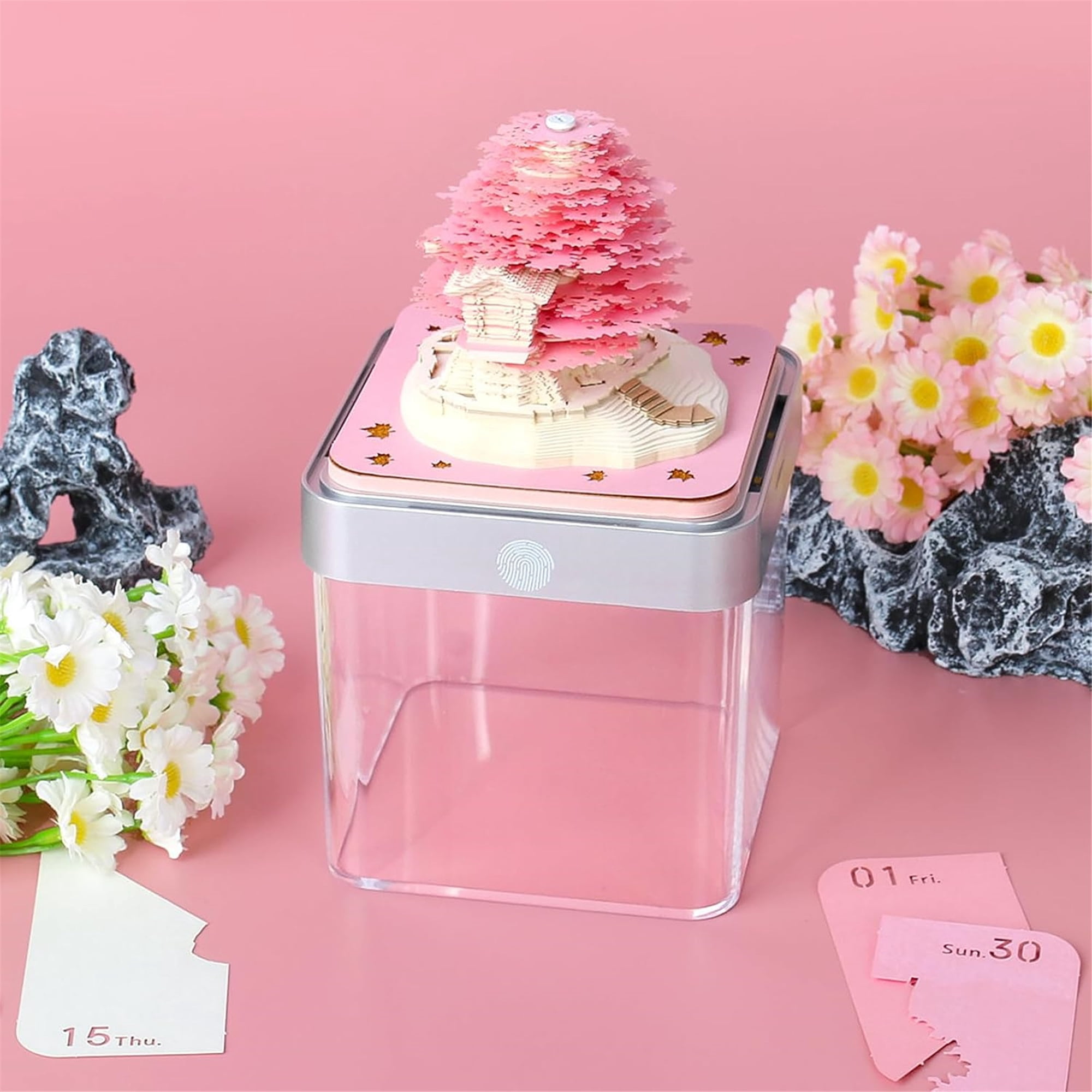 JKCCZLL 2026 Time Piece Calendar 3D Memo Pad Paper Art Romantic Tree, 3D Art Calendar DIY Notes Notepad Desktop Decoration Gift,Colorful,4.33in*4.33in*4.33