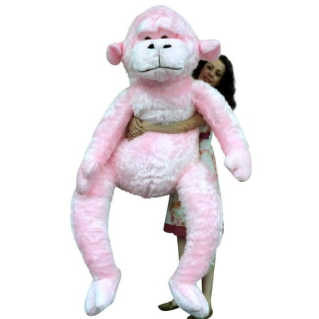 Giant Stuffed 6 Foot Pink Gorilla 72 Inch Soft Huge Plush Monkey Made in USA