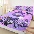 thumbnail image 2 of Homewish Spooky Halloween Cat Twin Sheets,Kawaii Pumpkin Lantern Personalized Letter S Bedding,3-Piece,1 Fitted Sheet and 1 Pillowcase, 2 of 6