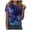 Dark Blue, variant on Womens Tops Galaxy Starry Sky Print Round Neck Short Sleeve T Shirts Loose Fit Basic Tees