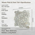 thumbnail image 3 of Tan Pebble Mosaic, Tumbled Stone Backsplash Tiles for Kitchen Walls, Shower and Bathroom Floors, and Outdoor Areas (12" X 12"), 3 of 18