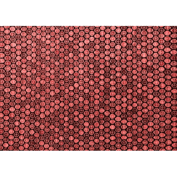 Ahgly Company Indoor Rectangle Abstract Red Modern Area Rugs, 5' x 8'