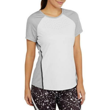 Women's Short Sleeve Performance Colorblock Tee with Lasercut Detail