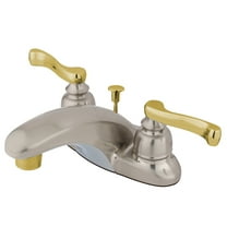 Kingston Brass KB8629FL 4 in. Centerset Bathroom Faucet, Brushed Nickel/Polished Brass