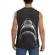 thumbnail image 4 of Fotbe Black And White Shark Men's Camiseta sin Mangas Estampada para Hombres, Playera Casual para Gimnasio, Entrenamiento, Playa-Large, 4 of 7