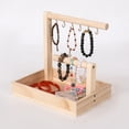 thumbnail image 1 of Jewelry Display Stand with 2 Stand Shops Bracelet Bracelet Jewelry Rack beige with hook, 1 of 8