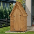 thumbnail image 2 of MCombo Waterproof Wooden Garden Storage Shed, 82.7" x 47.2" x 28.7", Natural, 2 of 7
