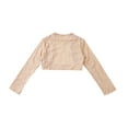 thumbnail image 4 of Alvivi Kids Girls Long Sleeve Open Front Lace Bolero Shrug Cardigan Flower Dress Cover Up Beige 4, 4 of 5