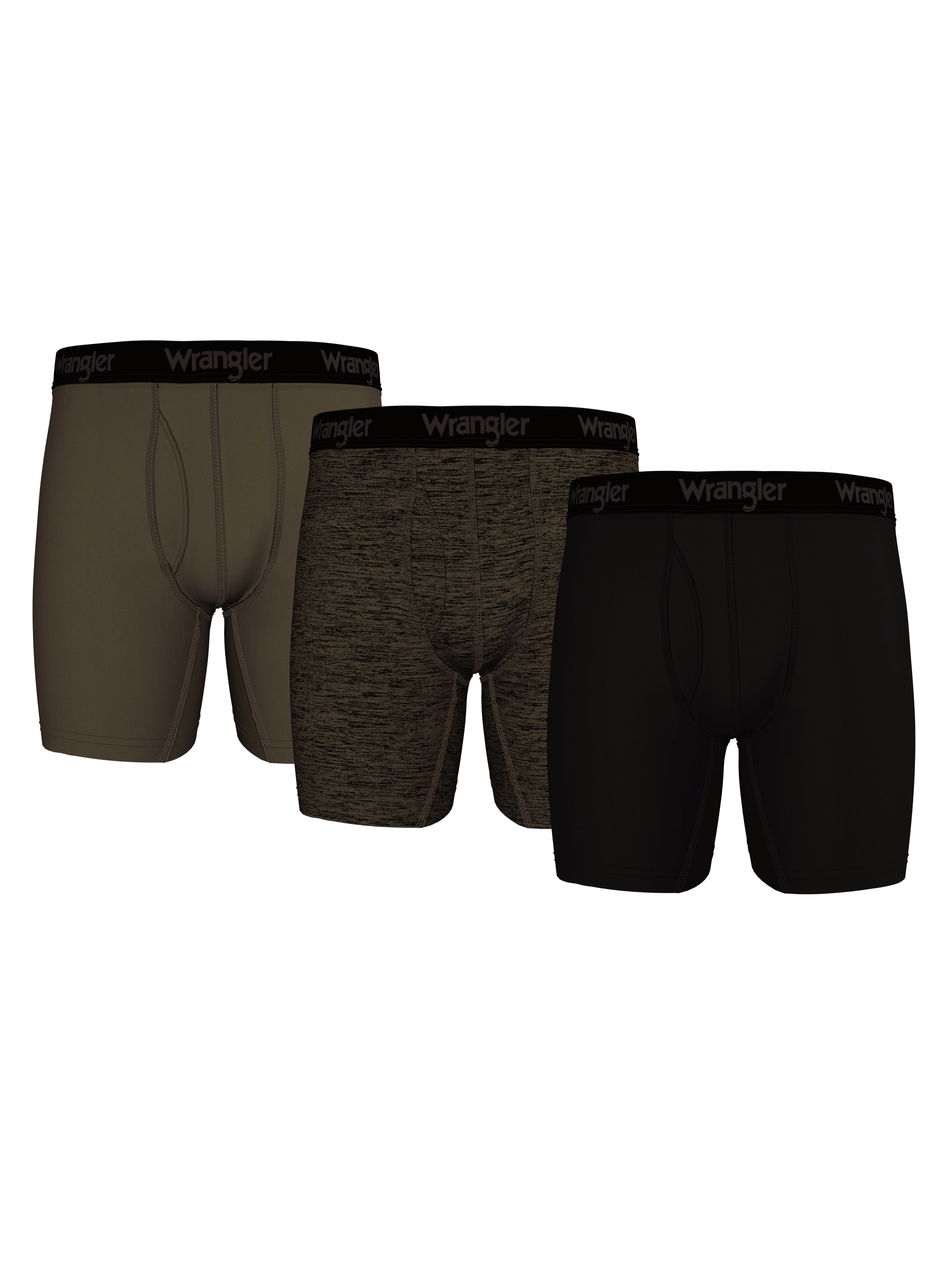 Wrangler Men's Cooling Stretch Nylon Boxer Briefs, 3 Pack