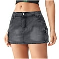 thumbnail image 2 of Delliss Cargo Skirt for Women Bodycon Trendy Denim Mini Skirt With Pocket, 2 of 9