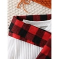 thumbnail image 5 of Bagilaanoe 3Pcs Baby Girls Fall Clothes Toddler Long Sleeve Ribbed T-shirt Tops + Plaid Skirt + Scarf 6M 12M 2T 3T 4T 5T Kids Casual Skirt Set, 5 of 9