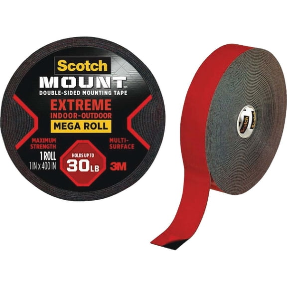 3M Extreme Mounting Tapes, All Weather, 1 in x 33.3 ft