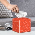 thumbnail image 4 of Leather Tissue Box Cover Square - Salmon Fish Meat Waterproof Tissue Box Holder Paper Case Organizer Dispenser for Modern Home Office Room Home Bathroom Decor, 4 of 7