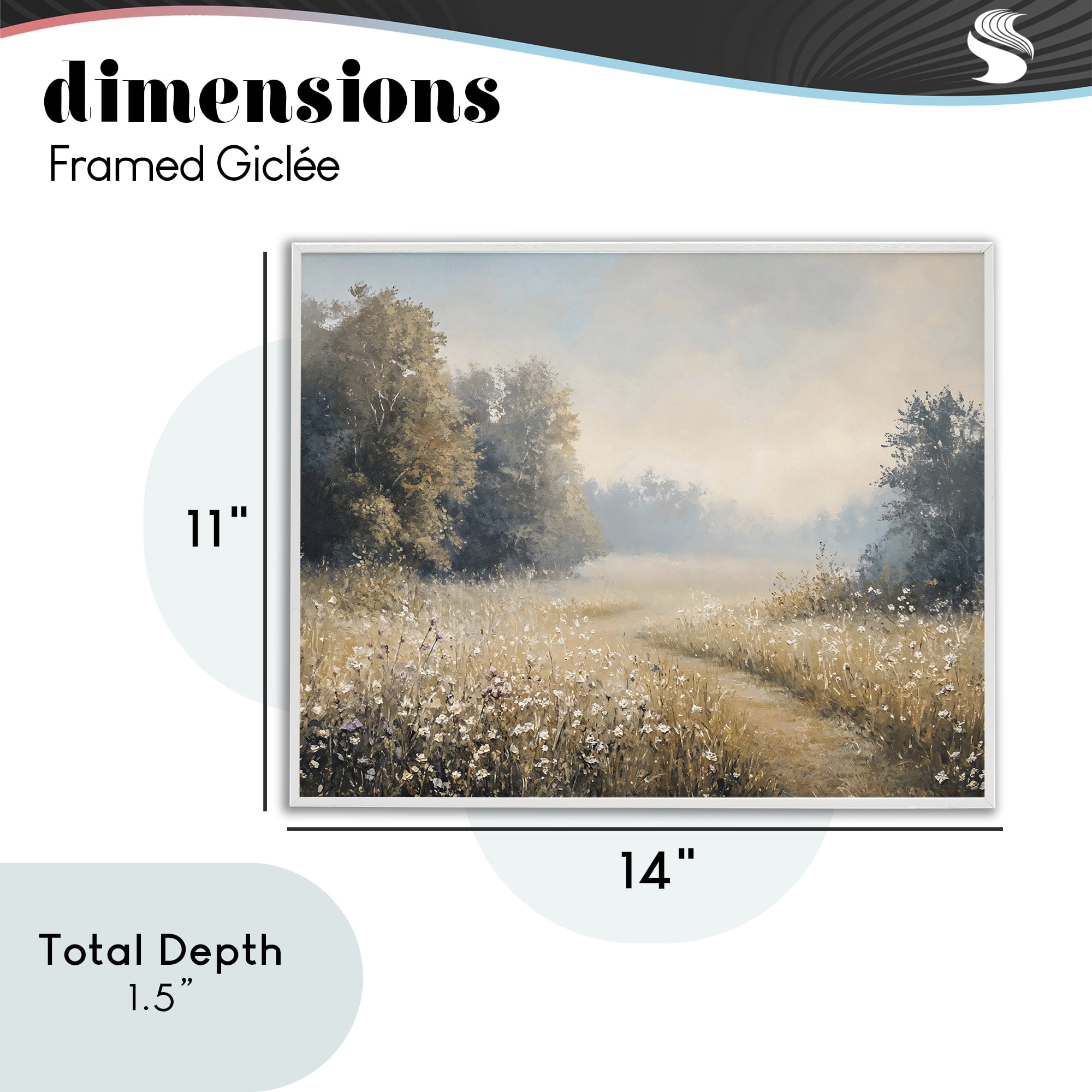Stupell Industries Wandering Wildflower Path at Dawn White Framed Giclee Art, design by Creative Studio