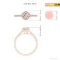 thumbnail image 5 of ANGARA Natural Cushion Halo Diamond Ring with Accents in 14K Rose Gold for Women (Size-4.2mm| Color-I-J| Clarity-I1-I2) | April Birthstone, Anniversary, Jewelry Gift for Women | Natural Diamond Ring, 5 of 10