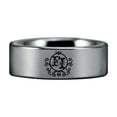 thumbnail image 3 of Black and Silver Tungsten Friends of Irony Logo Ring, 3 of 4