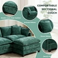 thumbnail image 5 of SoarFlash Canapé Sectionnel en Chenille, Canapé Modulaire Simple Confortable avec Ottoman, Ensemble de Canapé Inclinable Moderne à Assise Profonde pour Salon, Vert, 5 of 5