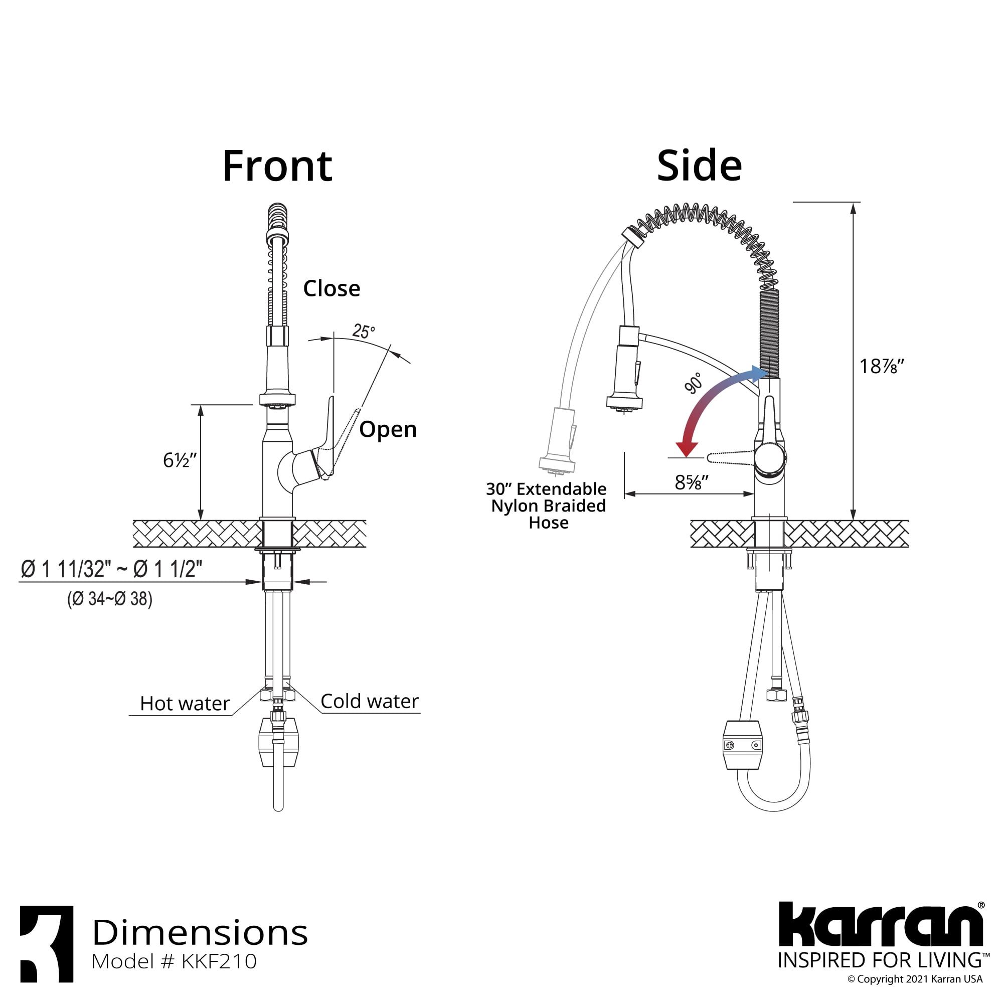 Karran Scottsdale Single-Handle Pull-Down Sprayer Kitchen Faucet with Matching Soap Dispenser in Matte Black