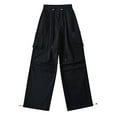 thumbnail image 1 of FAIWAD Women's High Waist Straight Wide Leg Drawstring Palazzo Pants with Pockets, 1 of 7