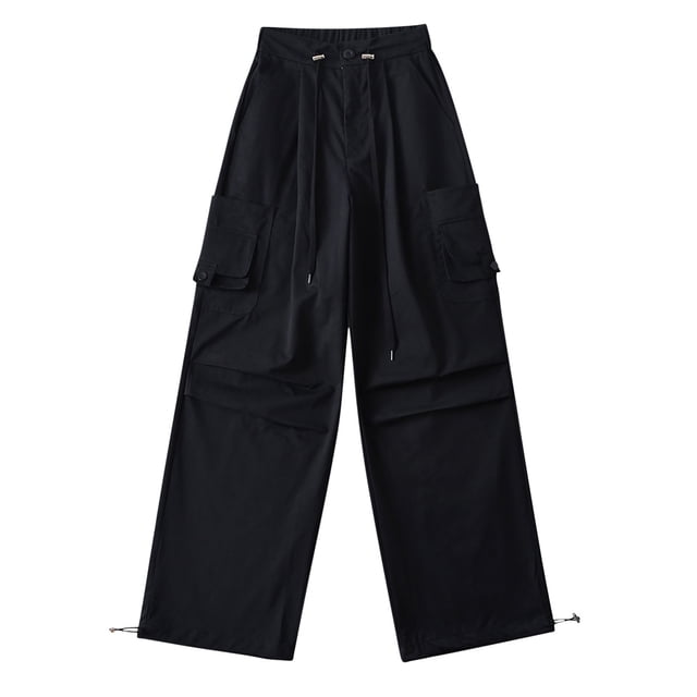 FAIWAD Women's High Waist Straight Wide Leg Drawstring Palazzo Pants with Pockets