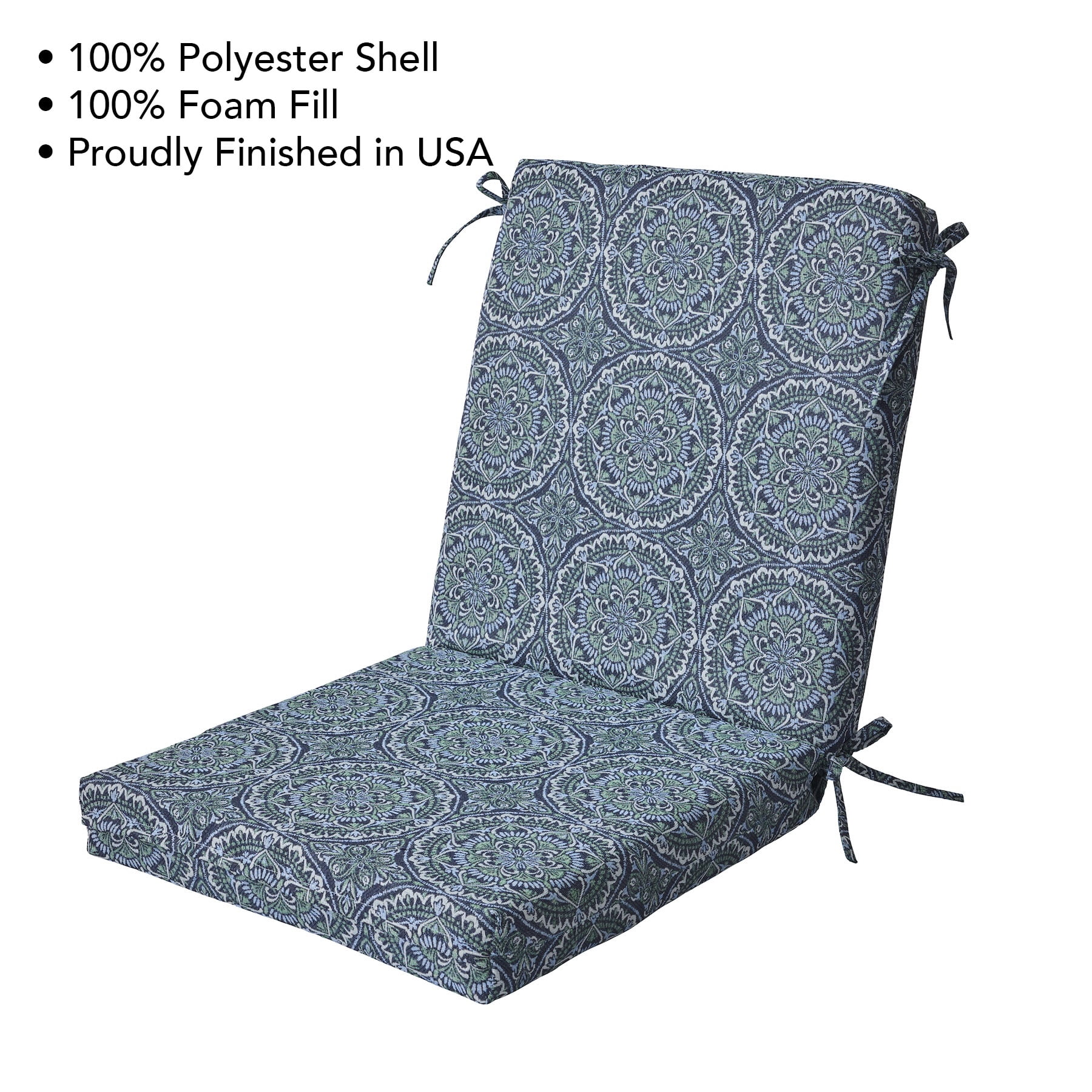 Better Homes & Gardens 44" x 20" Outdoor Chair Seat Cushion, 1-Piece, Medallion