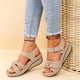 thumbnail image 2 of Más tamaño Sandalias casuales con punta de pez Sandalias románicas Zapatos con velcro para uso exterior de mujer, 2 of 6
