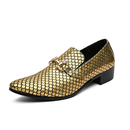 

Men‘s Fish Scale Pattern Pointed Toe Oxford Shoes Dress Shoes Durable Non Slip Loafer Shoes For Wedding Business Party Banquet Office