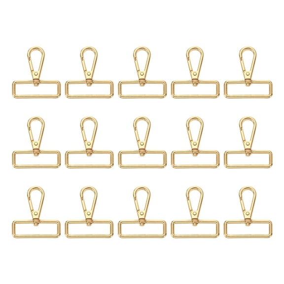 Uxcell 15Pack Swivel Clasps, 1.5" D Ring Lobster Clasp Claw Push Gate Snap Hook, Gold