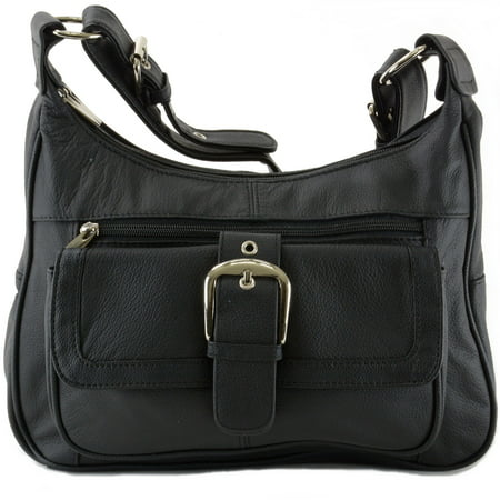 Women's Leather Organizer Purse Multi Pocket Handbag Shoulder Bag Satchel (Best Leather Organizer Purse)